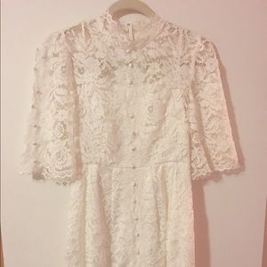 New soft white lace dress